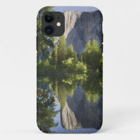 CA, Yosemite NP, El Capitan reflected in Merced