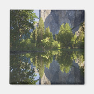 CA, Yosemite NP, El Capitan reflected in Merced Magnet