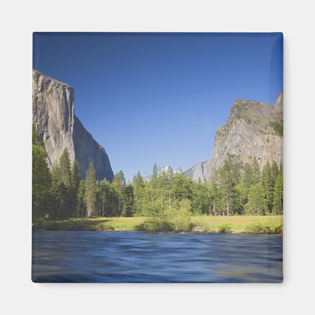 CA, Yosemite NP, Valley view with El Capitan, Magnet (Front)