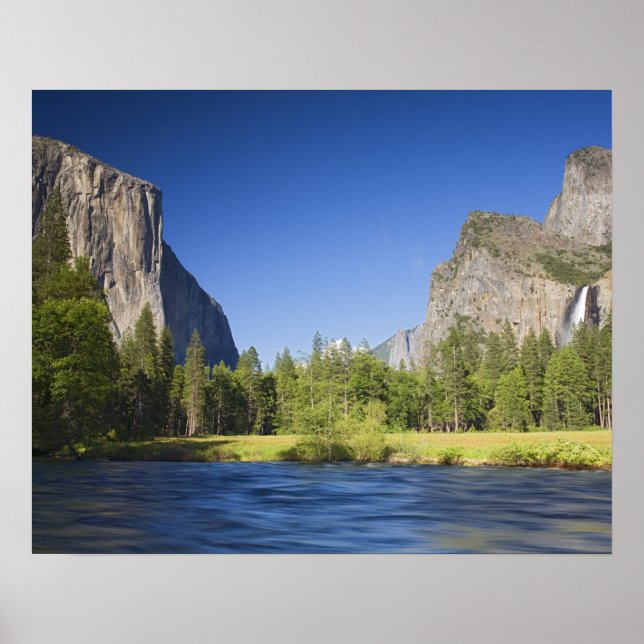 CA, Yosemite NP, Valley view with El Capitan, Poster (Front)