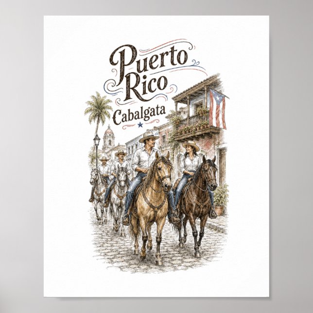 Cabalgata Puerto Rico Horseback Riding 8x10 Poster (Front)