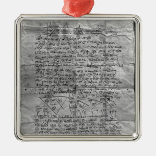 Cabalistic amulet metal tree decoration