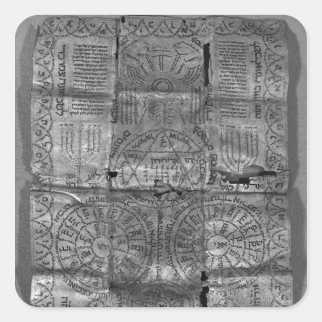Cabalistic amulet square sticker (Front)