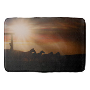 Caballo Sunset Bath Mat Western Horse