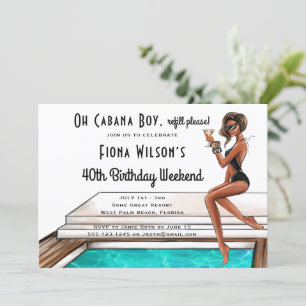 Cabana Boy 40th Birthday Party Weekend Invitation