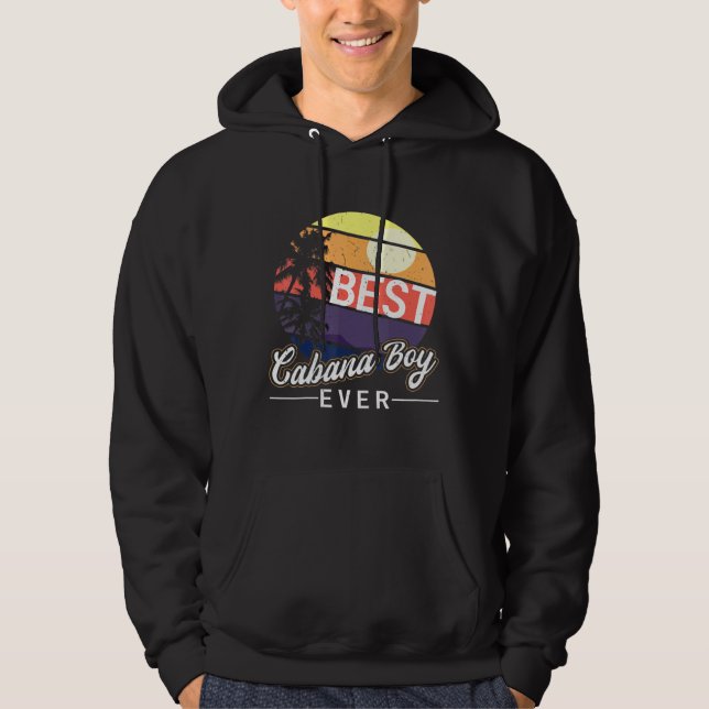 Cabana Boy Colourful Sunset Palm Tree Beach Male A Hoodie (Front)