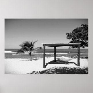 Cabana by the Beach - Labedee Haiti 2012 BW 3534 Poster