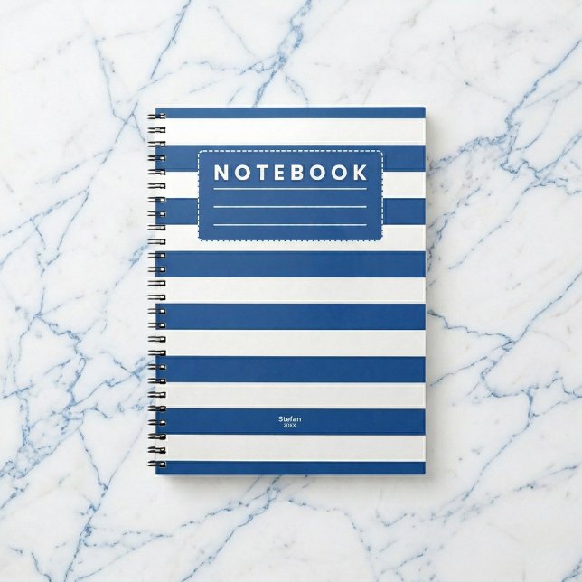 Cabana Stripe Anchor Birthday Notebook (Stay organized like a captain)