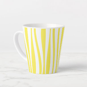 Cabana Stripe Yellow and White  Latte Mug