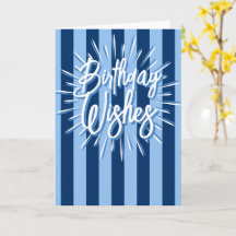 Cabana Stripes "Birthday Wishes" Burst in Blue