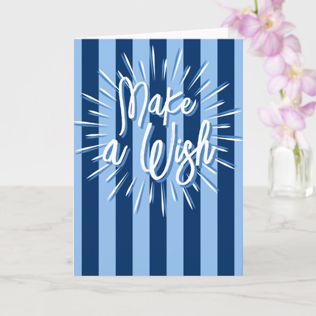 Cabana Stripes "Make a Wish" Burst in Blue Card (Orchid)