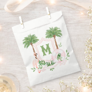 Cabana Stripes Palm Beach Monogram Crest Favour Bag