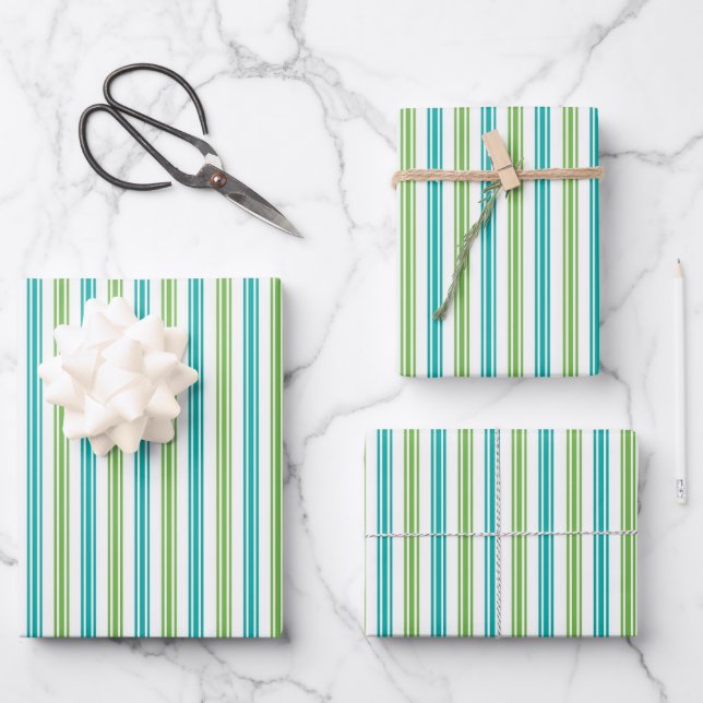 Cabana Stripes Wrapping Paper Sheet (Front)