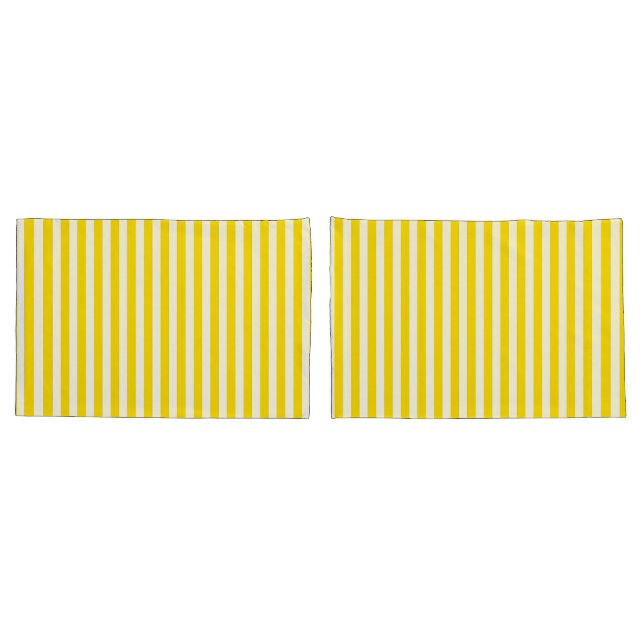 Cabana Yellow White Beach Stripe Pillowcase (Back-Set)
