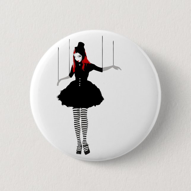 cabaret marionette 6 cm round badge (Front)