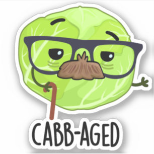 Cabb-aged Funny Old Veggie Cabbage Pun 