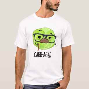 Cabb-aged Funny Old Veggie Cabbage Pun  T-Shirt
