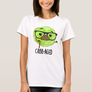 Cabb-aged Funny Old Veggie Cabbage Pun  T-Shirt