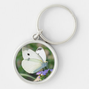 Cabbage Butterfly Key Ring