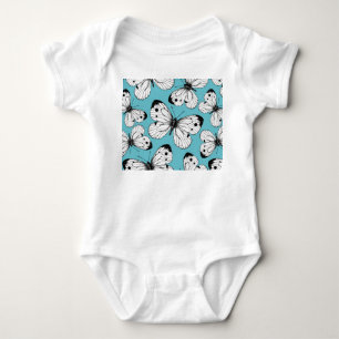Cabbage butterfly pattern baby bodysuit