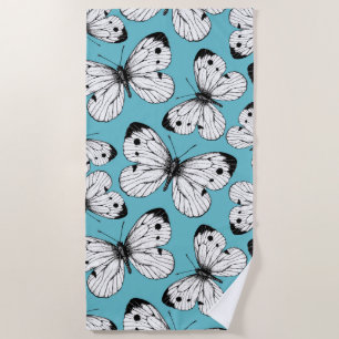 Cabbage butterfly pattern beach towel
