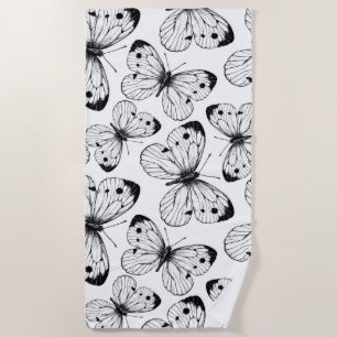 Cabbage butterfly pattern beach towel