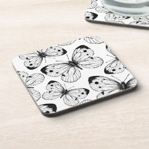 Cabbage butterfly pattern coaster