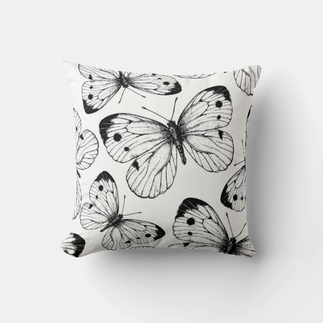 Cabbage butterfly pattern cushion (Front)