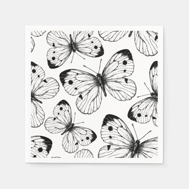 Cabbage butterfly pattern napkin (Front)