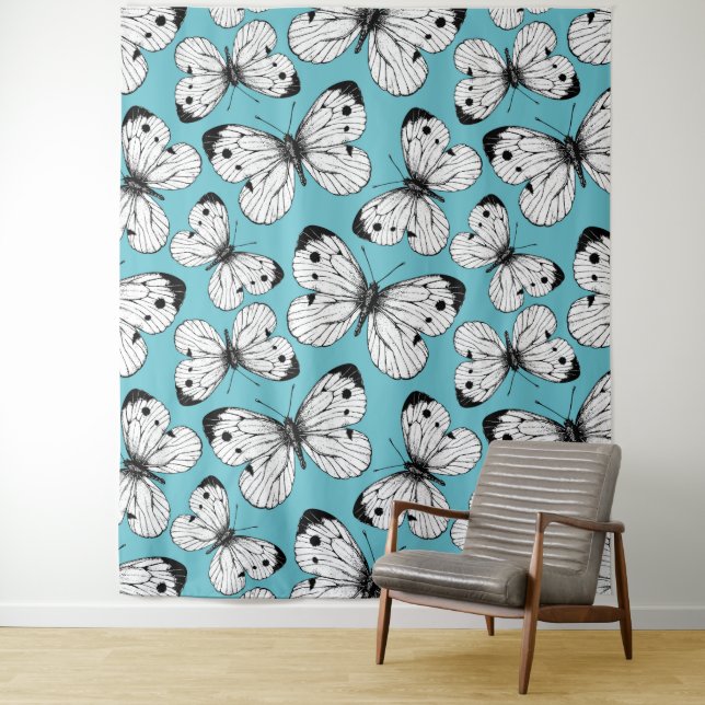 Cabbage butterfly pattern tapestry (In Situ)