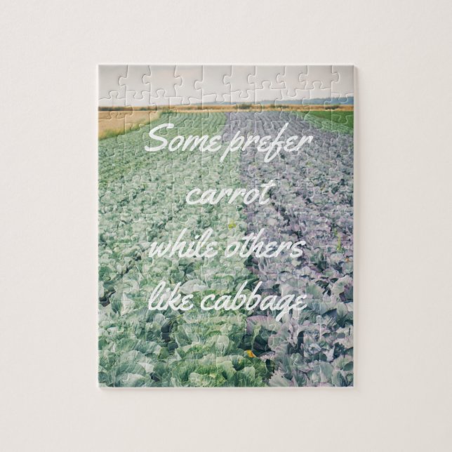 Cabbage Field: green&purple Jigsaw Puzzle (Vertical)