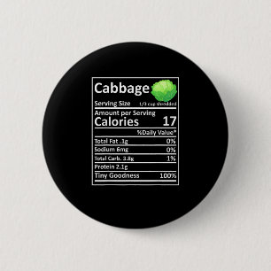 Cabbage Nutrition Food Facts Thanksgiving Costume 6 Cm Round Badge