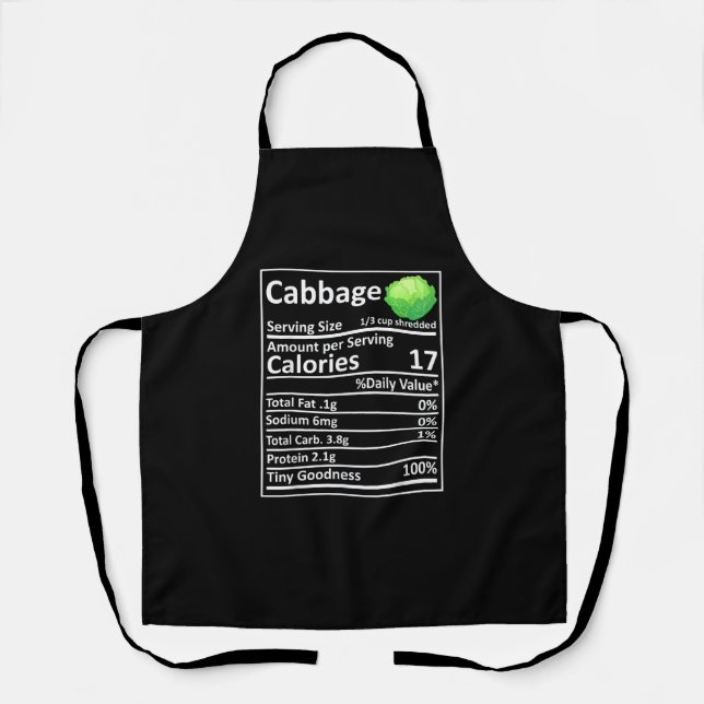Cabbage Nutrition Food Facts Thanksgiving Costume  Apron (Front)