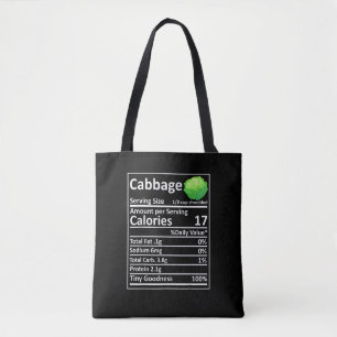 Cabbage Nutrition Food Facts Thanksgiving Costume  Tote Bag