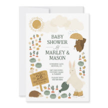 Cabbage Patch Shower Bunny Baby Shower Invitation