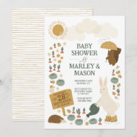 Cabbage Patch Shower Bunny Baby Shower Invitation