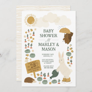 Cabbage Patch Shower Bunny Baby Shower Invitation