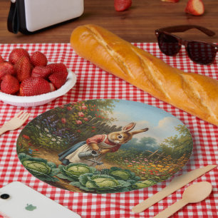 Cabbage rabbit paper plate