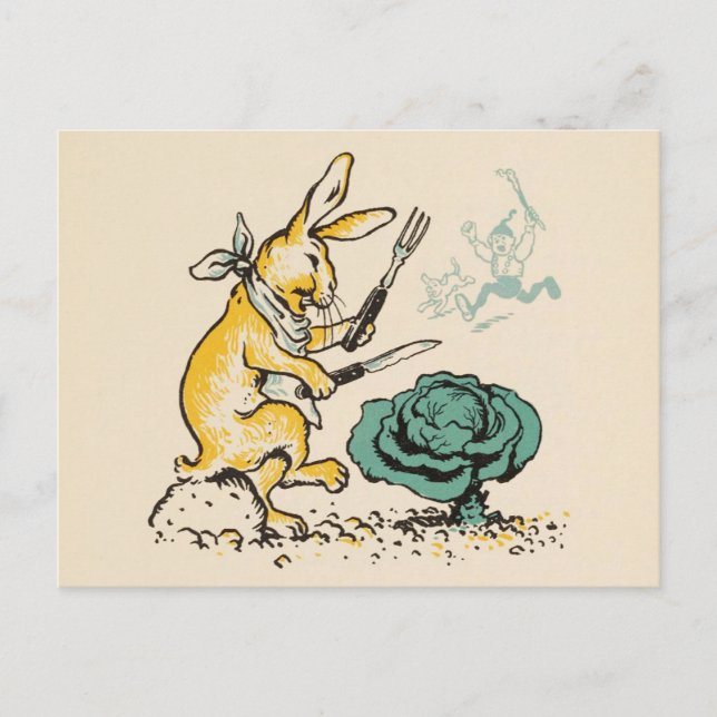 "Cabbage Rabbit" Postcard (Front)