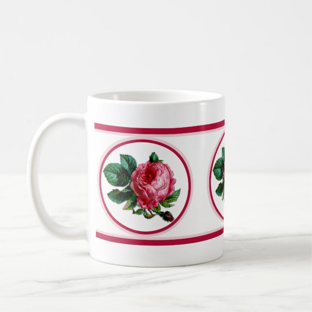 Cabbage Rose Coffee Mug (Left)