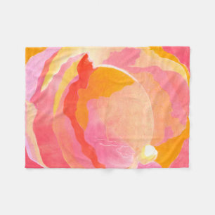Cabbage Rose III Fleece Blanket