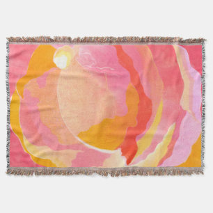 Cabbage Rose III Throw Blanket