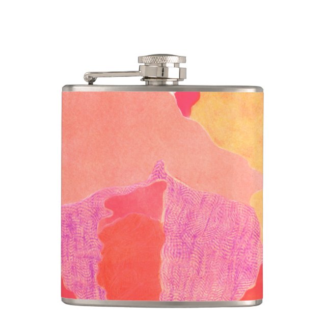 Cabbage Rose IV Hip Flask (Front)