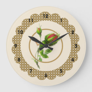 Cabbage Rose Wall Clock
