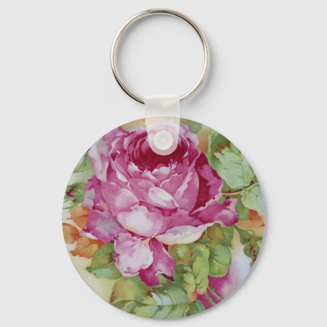 Cabbage Roses Key Ring (Front)