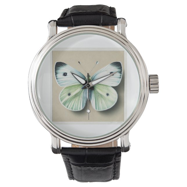 Cabbage white butterfly 120924IREF250 - Watercolor Watch (Front)