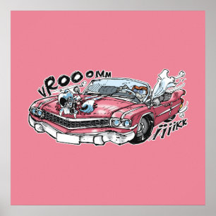 cabbar baba drive on pink cadillac poster
