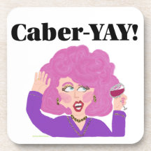 Caber-YAY wine lady coaster
