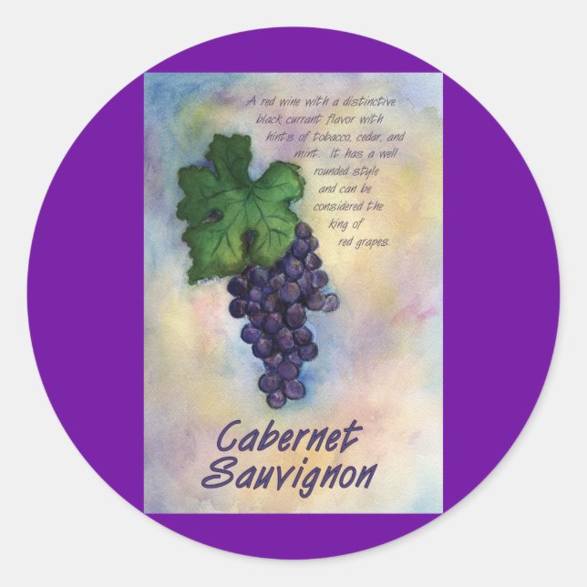 Cabernet Sauvignon Wine Sticker (Front)