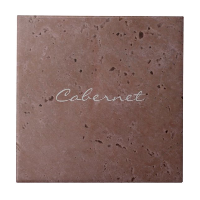 Cabernet Wine Red Travertine 2.0 Ceramic Tile (Front)